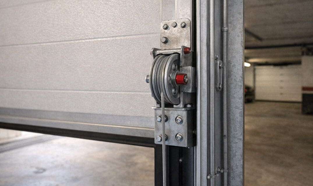 Cables de elevación en puerta automática de garaje