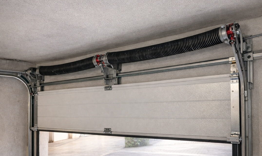 Muelles de puerta de garaje seccional en garaje residencial