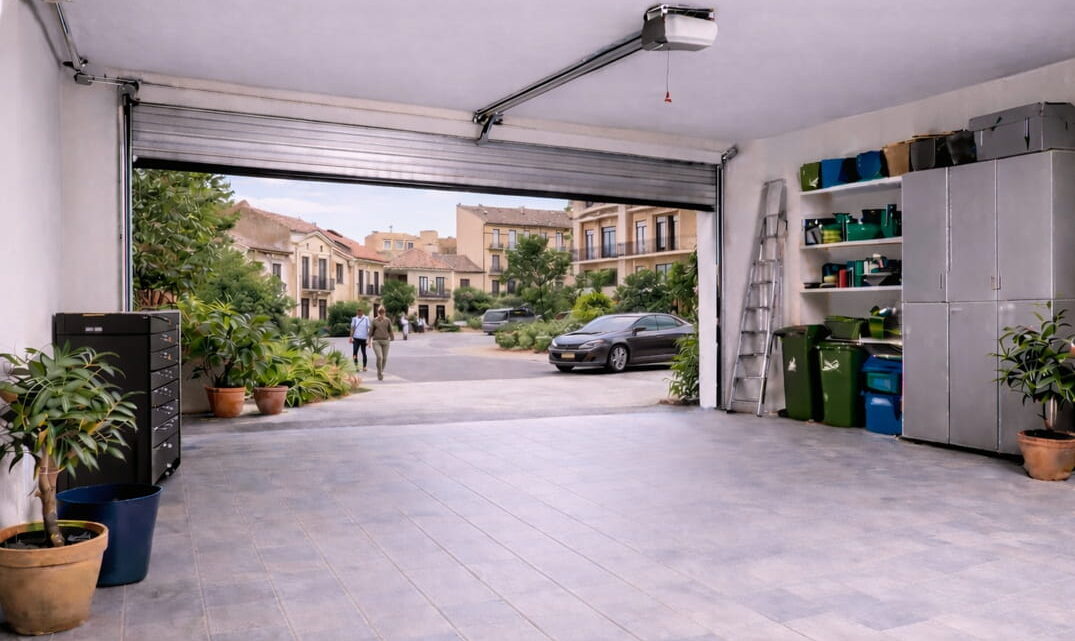 Puerta automática de garaje en edificio residencial de Gandía Valencia